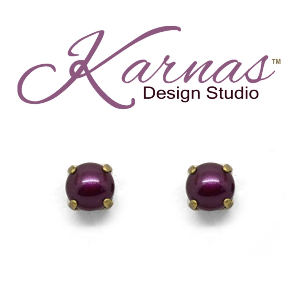 Blackberry Pearl 8mm Earrings Premium Crystal